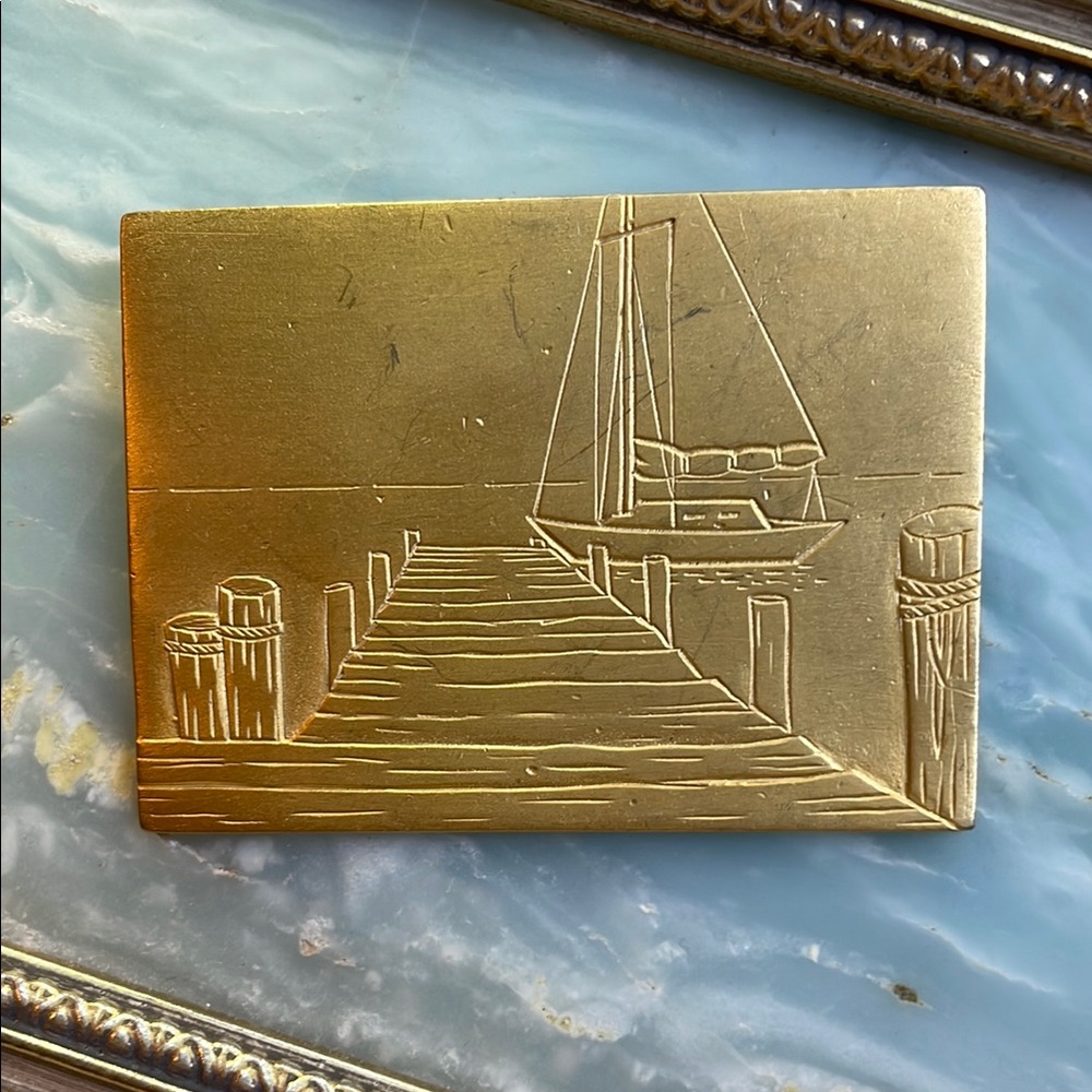 JJ Jonette Jewelry Vintage Sailboat brooch, goldtone- rare!